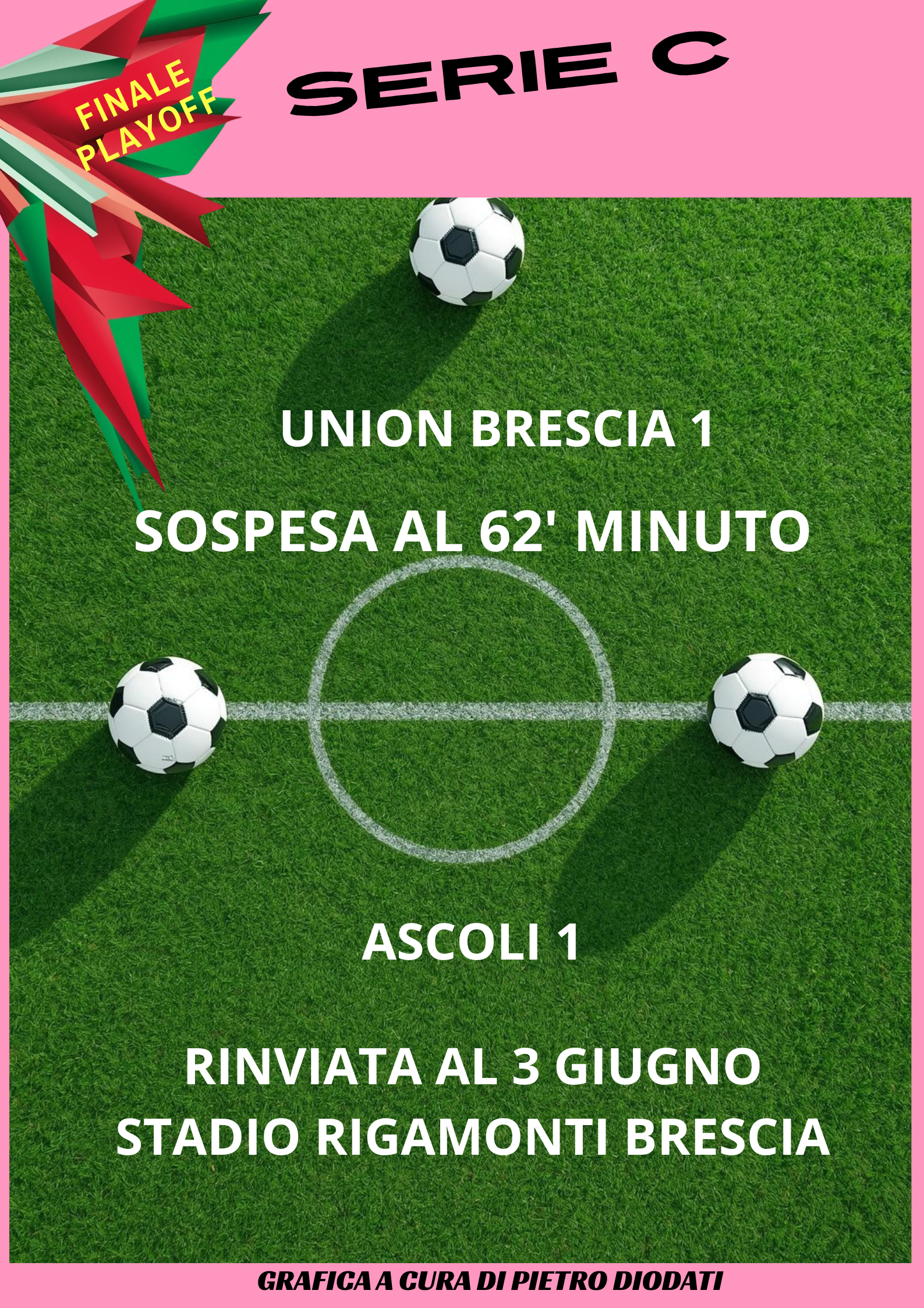 Finale d’andata sospesa per maltempo